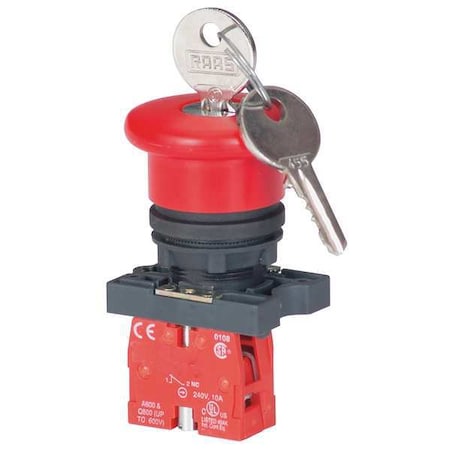 Emergency Stop Push Button, 22 mm, 1NC, Red MPN:30G256