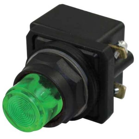 Pilot Light, LED, 120VAC, 30mm, Plastic, GR MPN:30G397