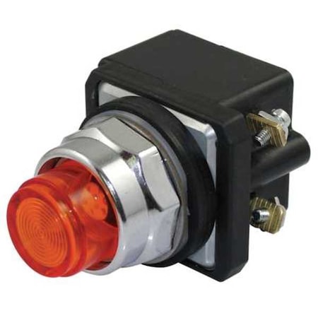 Pilot Light, LED, 120VAC/DC, 30mm, Chrome, RD MPN:30G398