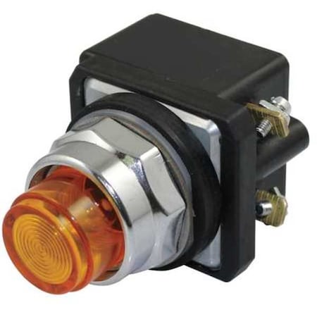 PilotLight, LED, 120VAC/DC, 30mm, Chrome, Amb MPN:30G402