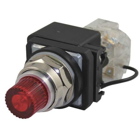 Pilot Light, LED, 120VAC/DC, 30mm, Chrome, RD MPN:30G423