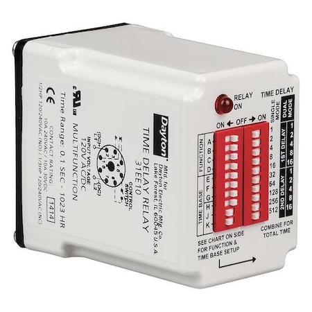 Multifunction Time Delay Relay, Octal, 16 Functions 120V AC, SPDT MPN:31EE10