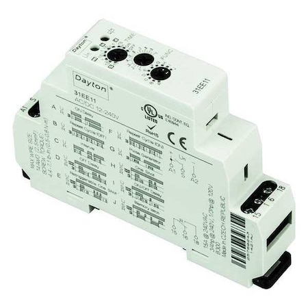 Multifunction Time Delay Relay, 10 Functions 12 to 240V AC/DC, SPDT MPN:31EE11