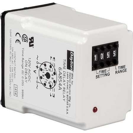 Single Function Time Delay Relay, Octal, On Delay, 1 Functions 24V AC/DC, DPDT MPN:5DPZ8