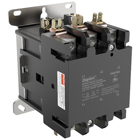 Definite Purpose Magnetic Contactor, 120V AC, 3 P, Non-Reversing, 3 Phase, Box Lug MPN:783XY0