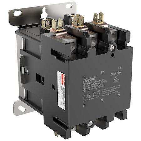 Definite Purpose Magnetic Contactor, 120V AC, 3 P, Non-Reversing, 3 Phase, Box Lug MPN:783XY2
