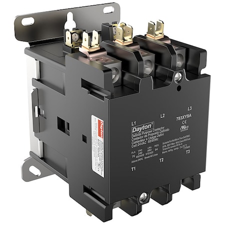 Definite Purpose Magnetic Contactor, 24V AC, 3 P, Non-Reversing, 3 Phase, Box Lug MPN:783XY8