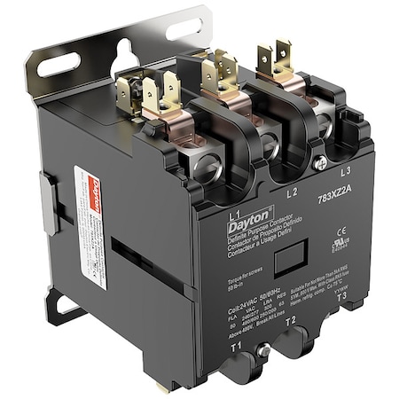 Definite Purpose Magnetic Contactor, 24V AC, 3 P, Non-Reversing, 3 Phase, Box Lug MPN:783XZ2