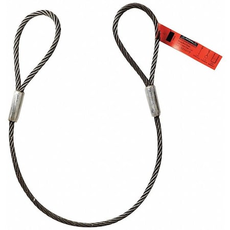 Wire Rope Sling, 6 ft L, 5, 000 lb Load Cap MPN:1DNE2