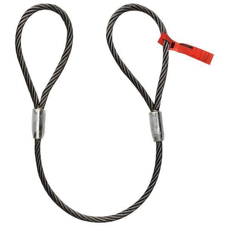 Wire Rope Sling, 4 ft L, 7, 800 lb Load Cap MPN:1DNG1