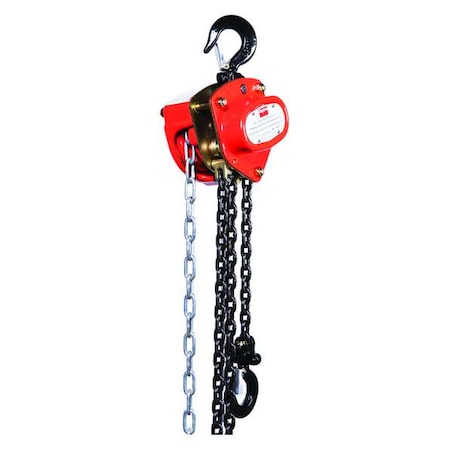 Manual Chain Hoist, 1000 lb., Lift 10 ft. MPN:1VW51