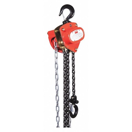 Manual Chain Hoist, 1000 lb., Lift 20 ft. MPN:1VW53