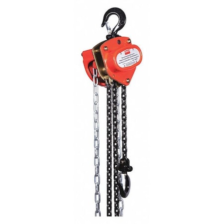 Manual Chain Hoist, 1000 lb., Lift 8 ft. MPN:1VW54
