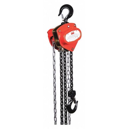 Manual Chain Hoist, 2000 lb., Lift 10 ft. MPN:1VW55