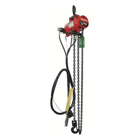 Air Chain Hoist, 1000 lb.Cap., 10 ft.Lift MPN:29XL86