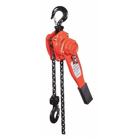 Lever Chain Hoist, 1, 500 lb Load Capacity, 20 ft Hoist Lift, 29/32 in Hook Opening MPN:29XP47