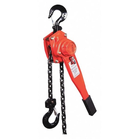 Lever Chain Hoist, 3, 000 lb Load Capacity, 5 ft Hoist Lift, 1 7/64 in Hook Opening MPN:29XP48