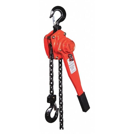 Lever Chain Hoist, 3, 000 lb Load Capacity, 10 ft Hoist Lift, 1 7/64 in Hook Opening MPN:29XP49