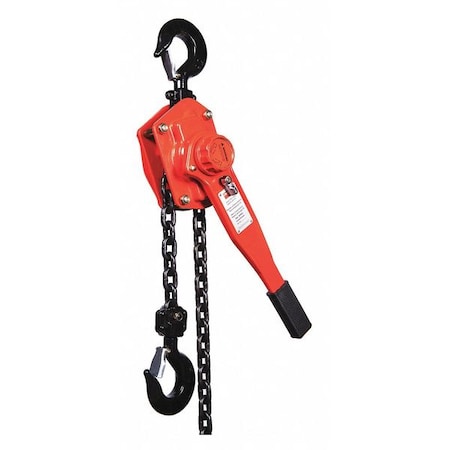 Lever Chain Hoist, 6, 000 lb Load Capacity, 5 ft Hoist Lift, 1 29/64 in Hook Opening MPN:29XP53