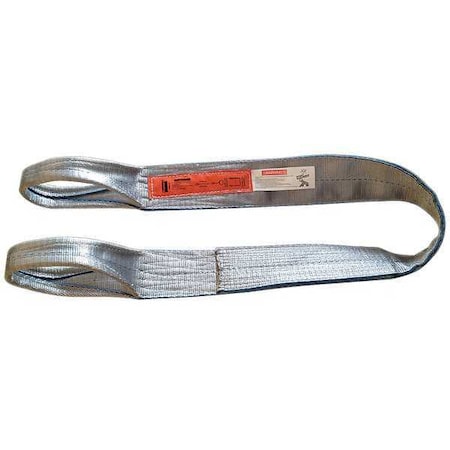 Web Sling, Type 3, 3 ft L, 1 in W, Polyester, Gray MPN:2MJV2