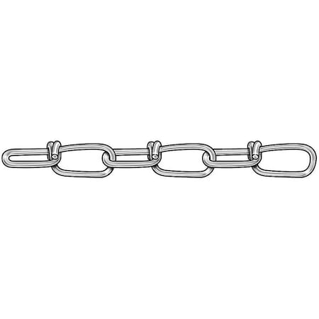 Chain, Dbl, Zinc, Sz No 4, 70 Lb Load, 100 Ft MPN:2ZDH4