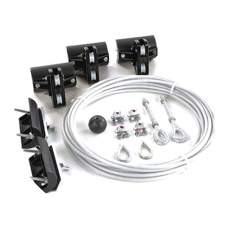 Festoon System Kit, 1/4 In Rope, L 20 Ft MPN:33N203