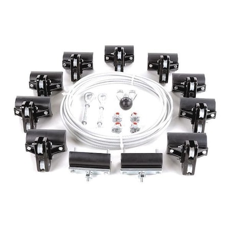 Festoon System Kit, 1/4 In Rope, L 60 Ft MPN:33N205