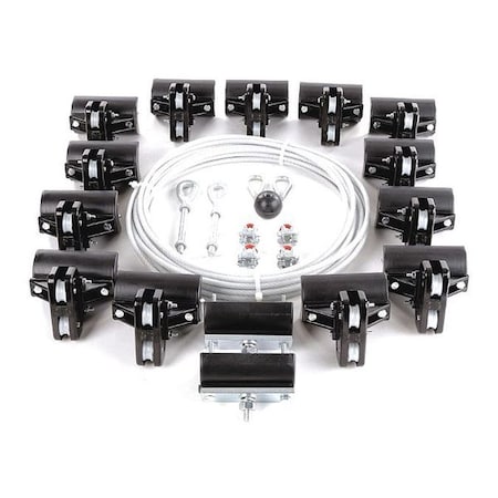 Festoon System Kit, 1/4 In Rope, L 80 Ft MPN:33N206