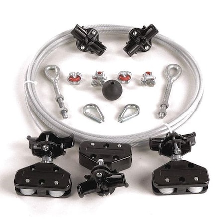 Festoon System Kit, 1/4 In Rope, L 20 Ft MPN:33N207