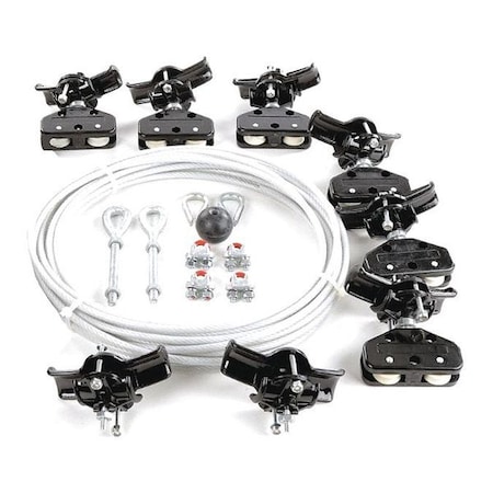 Festoon System Kit, 1/4 In Rope, L 40 Ft MPN:33N208