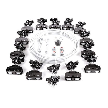 Festoon System Kit, 1/4 In Rope, L 80 Ft MPN:33N210