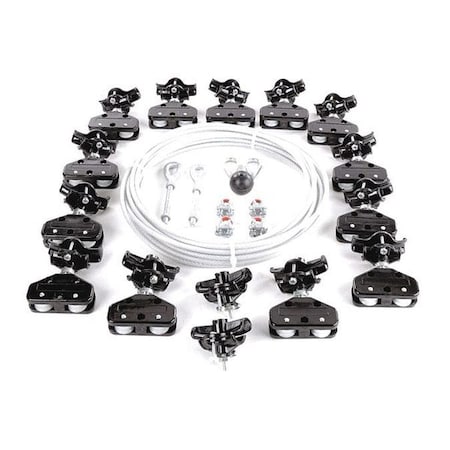 Festoon System Kit, 1/4 In Rope, L 80 Ft MPN:33N214