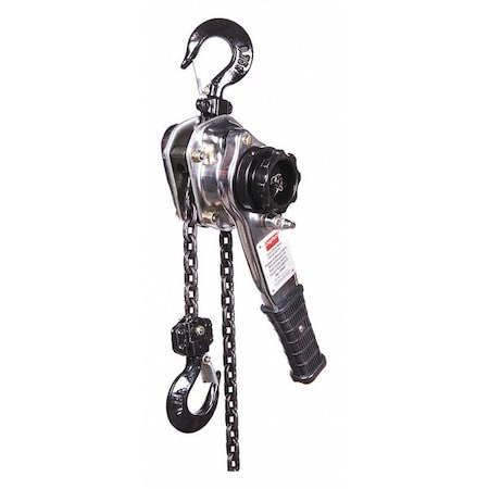 Lever Chain Hoist, 1, 500 lb Load Capacity, 5 ft Hoist Lift, 29/32 in Hook Opening MPN:3TP94