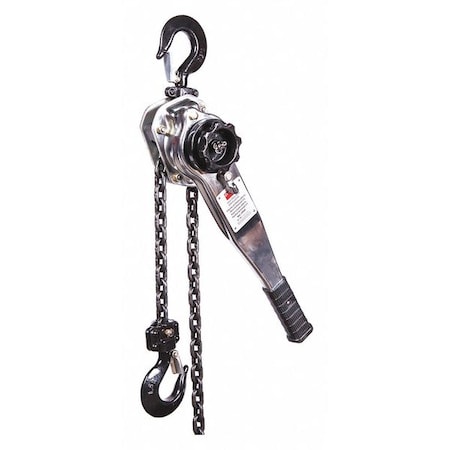 Lever Chain Hoist, 3, 000 lb Load Capacity, 5 ft Hoist Lift, 1 7/64 in Hook Opening MPN:3TP97