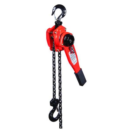 Lever Chain Hoist, 1500 lbs. Load Capacity, 15 ft. Hoist Lift, 29/32 in. Hook Opening MPN:48ME55