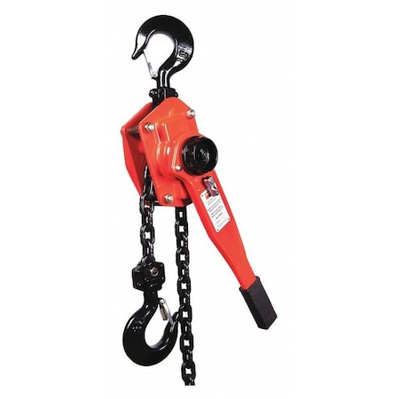 Lever Chain Hoist, 6, 000 lb Load Capacity, 15 ft Hoist Lift, 1 29/64 in Hook Opening MPN:48ME57