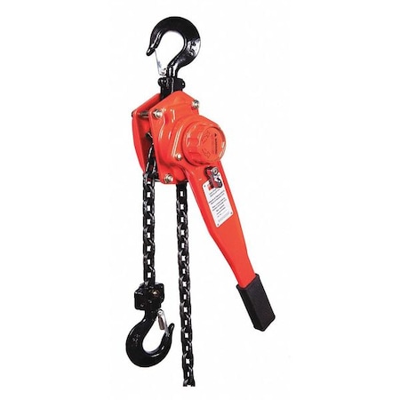 Lever Chain Hoist, 3, 000 lb Load Capacity, 15 ft Hoist Lift, 1 7/64 in Hook Opening MPN:49CX79