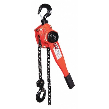 Lever Chain Hoist, 3, 000 lb Load Capacity, 5 ft Hoist Lift, 1 7/64 in Hook Opening MPN:4ZX46