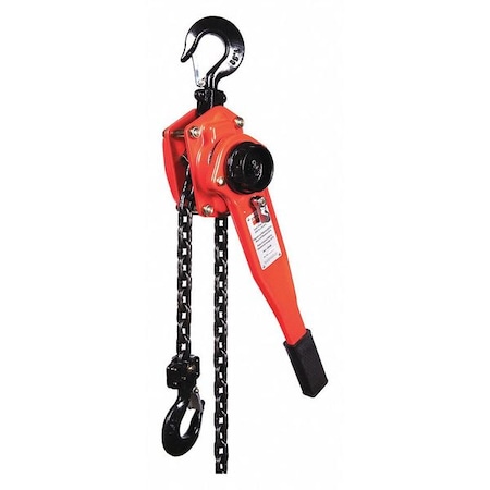 Lever Chain Hoist, 3, 000 lb Load Capacity, 20 ft Hoist Lift, 1 7/64 in Hook Opening MPN:4ZX48