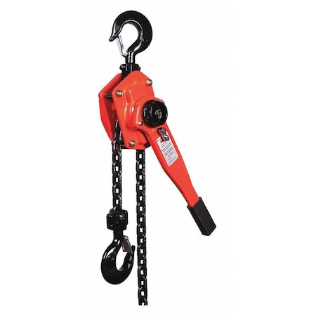 Lever Chain Hoist, 6, 000 lb Load Capacity, 5 ft Hoist Lift, 1 29/64 in Hook Opening MPN:5HT16