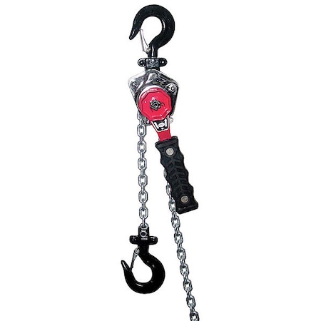 Lever Chain Hoist, 550 lb Load Capacity, 5 ft Hoist Lift, 13/16 in Hook Opening MPN:5YGF5