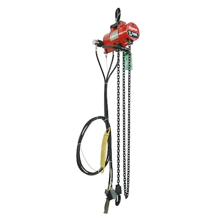 Air Chain Hoist, Cap. 500 lb, 15 ft MPN:816YH8