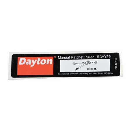 Capacity Label MPN:CH-40-Y59