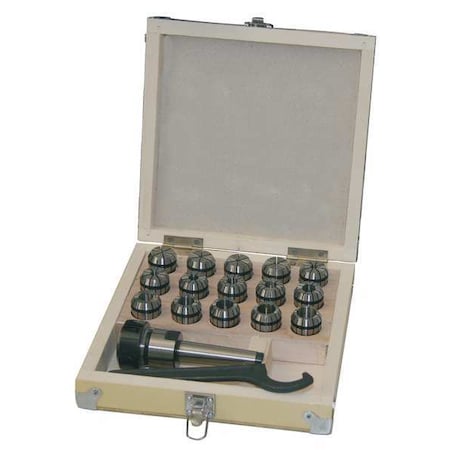 Collet Set w/Chuck, ER 25, 10 Pcs MPN:5TXF8