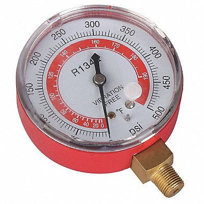 Gauge 2-3/4 In Dia High Side Red 500 psi MPN:4PDK3