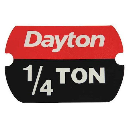 Label, Rated Load 1/4 Ton MPN:MH29XL8509G
