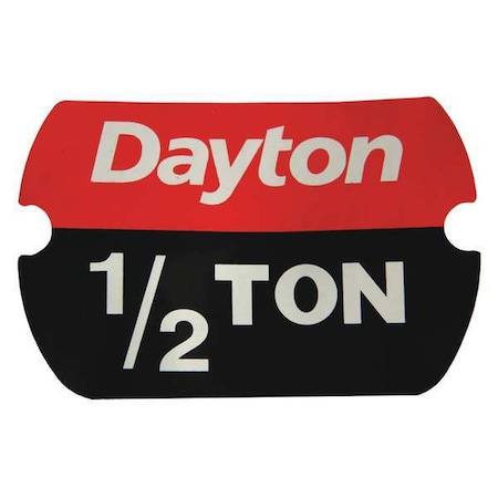 Label, Rated Load 1/2 Ton MPN:MH29XL8703G