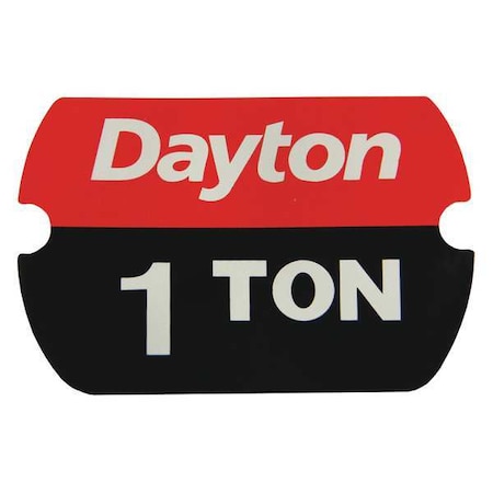 Label, Rated Load 1 Ton MPN:MH29XL8904G