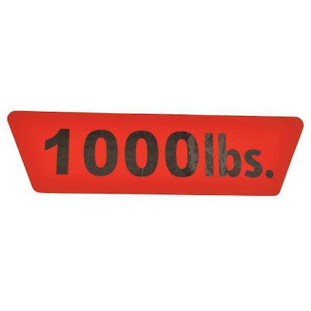 Capacity Label, 1000lb., PK2 MPN:MHGXEC61GGS