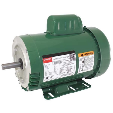 Capacitor-Start High Torque Farm Duty Motor, 1 HP, 115/230V AC Voltage, 56HC Frame MPN:1TMW9